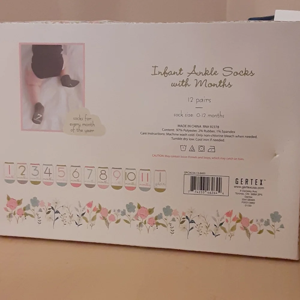 Gertex Infant Socks with months